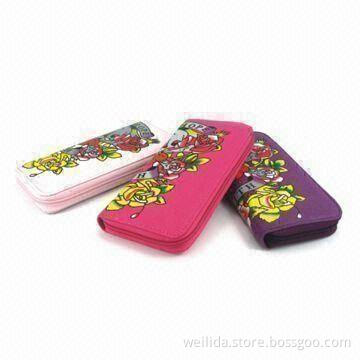 Women's Wallets, Made of 12oz Cotton Canvas, with Many Pockets, Measures 19 x 2.5 x 9.5cm